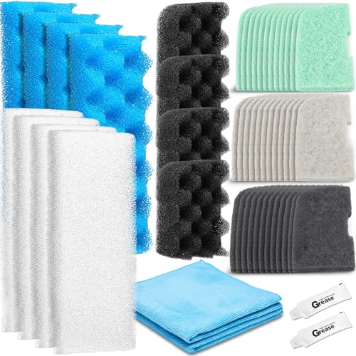 52 Pcs Replacement Filter Media Kit Compatible with Fluval 306/307 Aquarium Filters, Include Three Bio Sponge, Ammonia/Phosphate/Nitrite Remover, Towel and Grease - style: 306/307