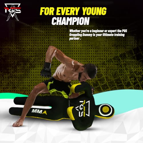 MMA Grappling Dummy Brazilian JIU Jitsu BJJ Punching Bag for Self Defense Wrestling Judo Karate Boxing Throwing Submission Standing Position - UNFILLED - color: Black Yellow, size: 4FT / 47"