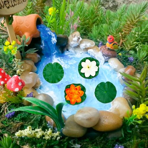 16 Pieces Artificial Floating Foam Lotus Flowers with Lotus Leaves Pond Plants Ornament Realistic Lily Pads Floating for Pond Pool Aquarium Water Decoration