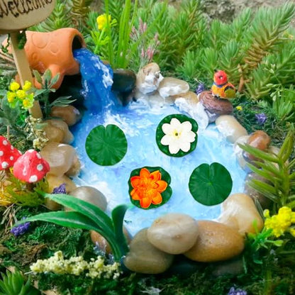 16 Pieces Artificial Floating Foam Lotus Flowers with Lotus Leaves Pond Plants Ornament Realistic Lily Pads Floating for Pond Pool Aquarium Water Decoration