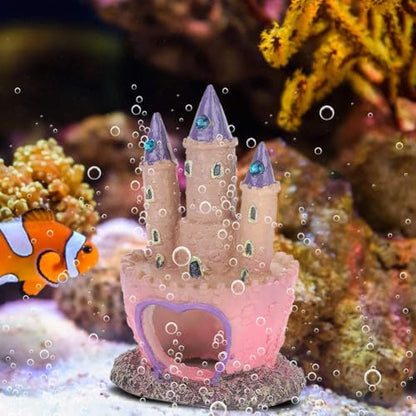 Castle Aquarium Decoration, Castle Fish Tank Decorations Girl Aquarium Decorations Princess House Castle Fish Tank Ornament Heart Castle Aquarium Ornament for Aquatic Pets to Breed Play and Rest