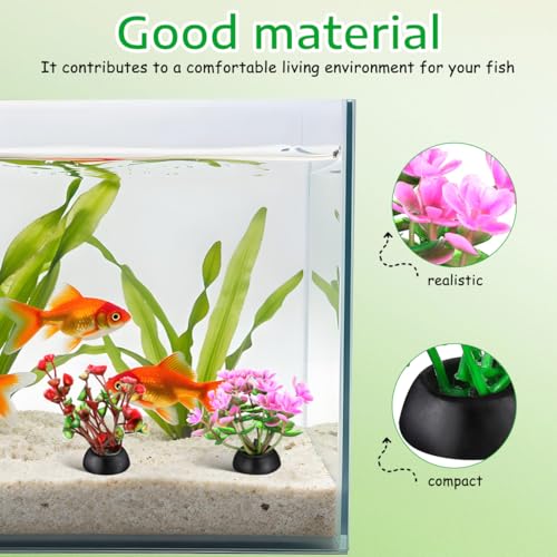 BESPORTBLE Artificial Aquarium Plants Mini Simulation Water Grass for Fish Tank Decor Plastic Aquatic Plant Adornments Betta Fish Tank Accessories Natural Style Aquarium Supplies 20 Pcs