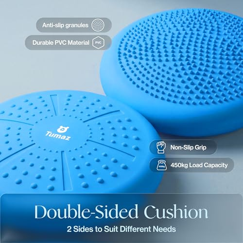 Tumaz Wobble Cushion Wiggle Seat Core Balance Disc with Pump - color: 06. Sky Blue