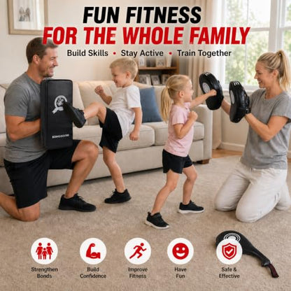 3-in-1 Boxing Training Set, Punching Mitts, Kick Pad and Target Paddle - style: 3 in 1 Boxing Training Equipment（Black）