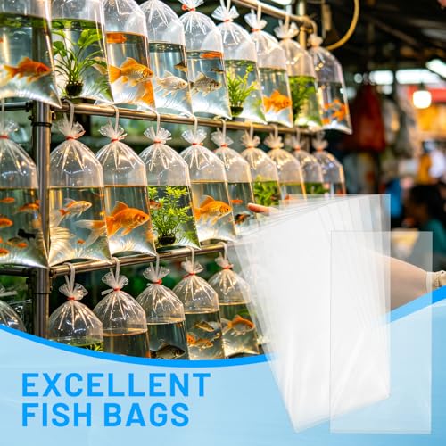 6"x12" 2 Mil Clear Plastic Fish Shipping Bags, 50 Pack, Double Bottom Seal Leak-Proof Heavy Duty Poly Bags for Live Fish Transport, Aquarium, Industrial & Healthcare Use