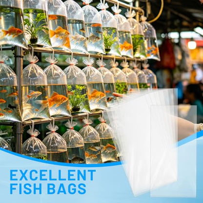 6"x12" 2 Mil Clear Plastic Fish Shipping Bags, 50 Pack, Double Bottom Seal Leak-Proof Heavy Duty Poly Bags for Live Fish Transport, Aquarium, Industrial & Healthcare Use