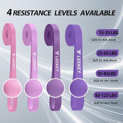 Resistance Bands for Pull Up Assist, Stretch Bands & Exercise Workout Set - color: 15-125LBS PURPLE+Mini Bands