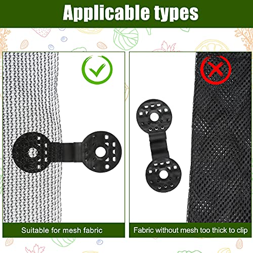 Maitys 40 Pcs Shade Cloth Clips Black Round Plastic Sunscreen Net Clips Heavy Duty Tarp Clip Windproof Awning Clamps for Sunshade Net Gardening Shade Cloth Anti Bird Netting