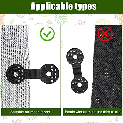 Maitys 40 Pcs Shade Cloth Clips Black Round Plastic Sunscreen Net Clips Heavy Duty Tarp Clip Windproof Awning Clamps for Sunshade Net Gardening Shade Cloth Anti Bird Netting