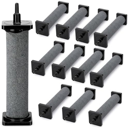 Nuanchu 12 Pack Aquarium Air Stones 5 Inch Fish Tank Air Stone Cylinder High-Temperature Sintered Ceramic Pump Bubble Diffuser Release Tool for Outdoor Small Pond Garden Circulation System
