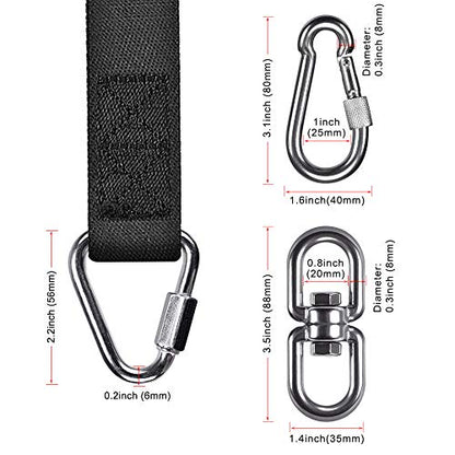 Dolibest Heavy Bag Straps, Punching Bag Hangers Strap for Boxing Training - color: Black with swivel