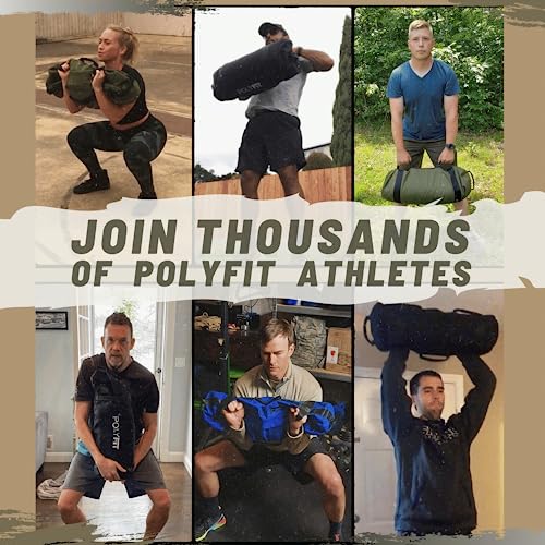 Polyfit Classic Sandbag - Workout Sandbag with 8 Gripping Handles - color: BLACK CAMO, size: Medium (30-75lbs)