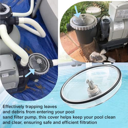11480 Leaf Trap Cover for Intex Pool Pump SF70110 SF60110 26335EH 26339EH 26365EH 26367EH 26371EH 26373EH, Pool Pump Filter Cover Lid with O-Ring and Valve