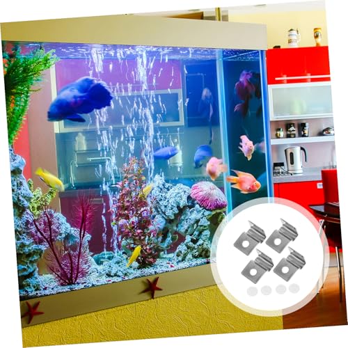 Levemolo 4pcs Fish Tank Glass Cover Brackets Clips for Aquarium Lids Easy Installation Support for All Fish Tanks - size: 2.1x1.5cm