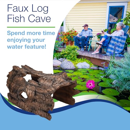 Aquascape Faux Log Fish Cave for Pond, Koi Predator Control | 78324 - size: 19-inch L x 12-inch W, style: Log