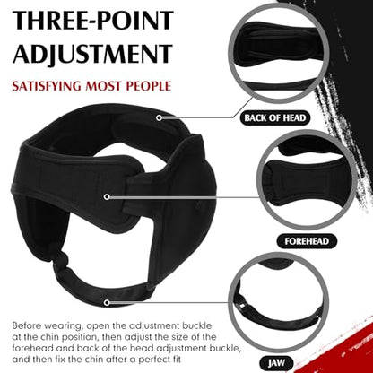Viora White Wrestling Headgear Knee Pads Set for Kids Youth, Thick Sponge Anti Slip Knee Sleeve, Adjustable Wrestling Ear Guard Protective for Sparring Brazilian Jiu Jitsu Training