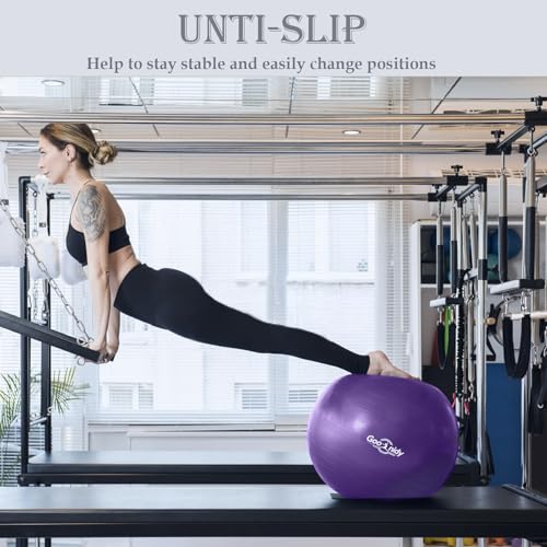 Soft Exercise Ball, Yoga Pregnancy Ball Chair, Pilates Equipment with Pump - color: Purple, size: L(23-26inch/58-65cm)