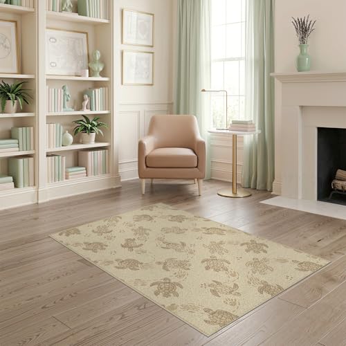 4'x6' Washable Beachy Bubble Accent Rug, Cream Non-Shedding Small Carpet Pet Friendly & Kids Safe Play Mat for Playroom, Bedroom, Reading Nook | Ref:1955150 - color: Beige/Pattern 20, size: 4' x 6' (Rectangular)
