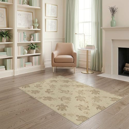 4'x6' Washable Beachy Bubble Accent Rug, Cream Non-Shedding Small Carpet Pet Friendly & Kids Safe Play Mat for Playroom, Bedroom, Reading Nook | Ref:1955150 - color: Beige/Pattern 20, size: 4' x 6' (Rectangular)