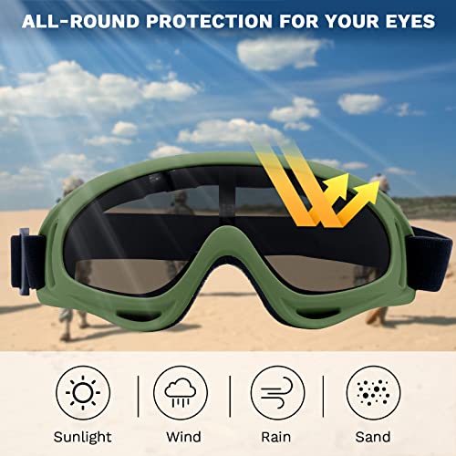 Airsoft Mask with Goggles, Foldable Half Face Airsoft Mesh Mask with Ear Protection for Paintball Shooting Cosplay CS Game - color: C-3PCS, size: 3pcs