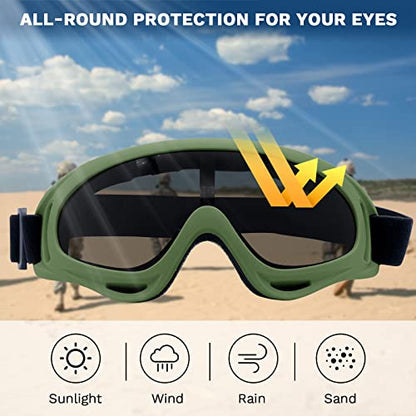 Airsoft Mask with Goggles, Foldable Half Face Airsoft Mesh Mask with Ear Protection for Paintball Shooting Cosplay CS Game - color: C-3PCS, size: 3pcs