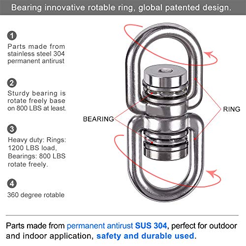 SELEWARE Heavy Duty Bearing Swing Swivel, 360° Rotation Hanging Accessory - color: Swivel Only