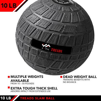 JFIT JFIT Slam Ball - color: Treads Black, size: 10 LB