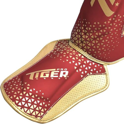 Shin Guards MMA, Muay Thai, Kickboxing, Leg Instep Protection Pads, Kicking, Sparring, Training Gear, Karate, Boxing, Taekwondo - Unisex - Black and White Colors - color: Red, size: Small