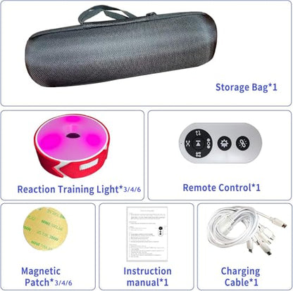 Reaction Training Light Kits Speed Agility Response Equipment | Children Physical Fitness Training Lamp Boxing for Home Gym(6) - size: 6