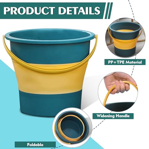 Collapsible Bucket 4.5 Gallon/17L Large Plastic Household Cleaning Mop Buckets Foldable Water Bucket for Car Wash Fishing Camping Beach (Blue)