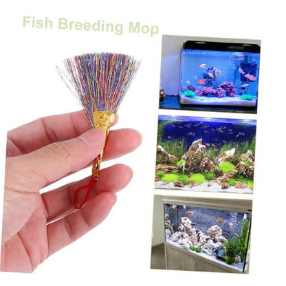 Kisangel 10pcs Floating Spawning Mops for Fish Breeding User Friendly Grass for Aquarium Tanks Durable Versatile Hideout for Betta and Fry Care - color: Violet