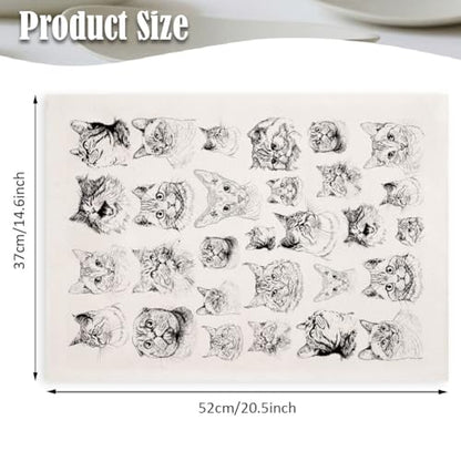 SUPERDANT 4PCS Cat Avatar Underglaze Paper Transfer Cute Kitty Transfer Papers for Clay Ceramic Porcelain Under Glaze Transfers for Pottery Enamel Decals Black Underglaze Decal Handcrafted Gifts - style: Cat Avatar