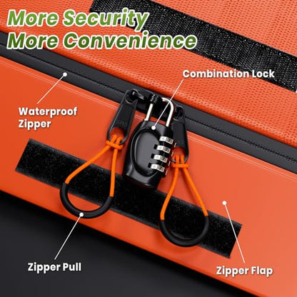23 Cu Ft Car Rooftop Cargo Bag, Waterproof Soft Roof Top Luggage Carrier - size: 23 Cubic Feet-Orange