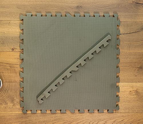 Interlocking Gym Floor Tiles 3/8 Inch – EVA Foam Puzzle Mats for MMA & Home Gym, Non‑Slip Exercise & Play Mat Set, Tatami Textured by Square Brands - size: 24SQFT