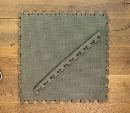 Square Brands Interlocking Gym Floor Tiles - Puzzle Foam Mats for Home Gym | MMA | 3/8 - size: 120SQFT