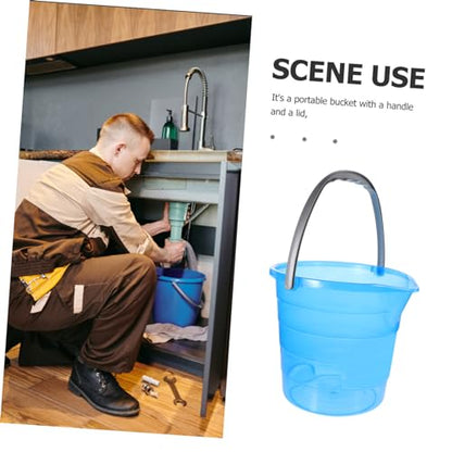 BESTYASH Plastic Water Storage Bucket Handle Portable Cleaning Bucket for Home Dorm Survival Cleaning