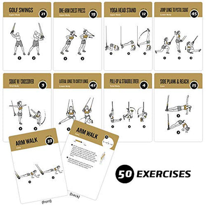Suspension Workout Cards, Instructional Fitness Deck for Women & Men, Beginner Fitness Guide to Training Exercises at Home or Gym (Suspension, Vol 2) - style: Suspension Vol2