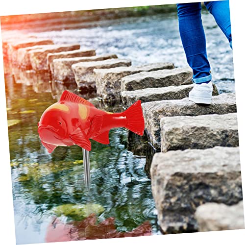 POPETPOP Outdoor Resin Carp Figurine Garden Decoration Fish Ornament for Lawn and Patio Red Koi Sculpture for Courtyard and Aquarium Display