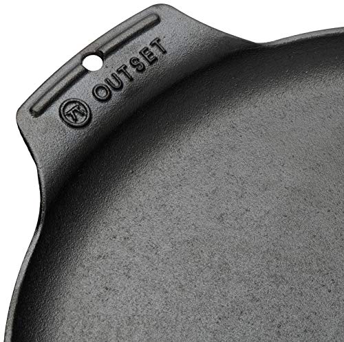 Outset 76378 Scallop Cast Iron Grill and Serving Pan , Black - color: Black, size: 12" Scallop Pan