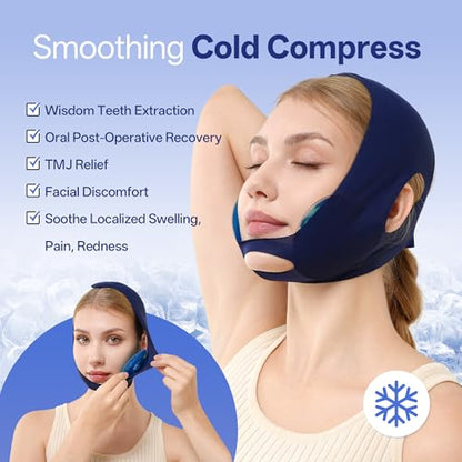 samply Wisdom Teeth Gel Ice Packs, Face Wrap for Jaw & Cheek, Cold Packs - color: Navy Blue