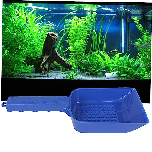Toyvian Aquarium Sand Shovel Tool for Cleaning Fish Tank Blue Practical Design with Slats for Efficient Waste Removal and Substrate Filtering Essential Aquascaping Equipment