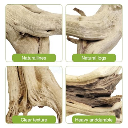Natural Driftwood for Aquarium, 11-13 inch Reptile Branches Terrarium Wood Aquarium Trunk Driftwood Tree Fish Tank Log Decoration Pack of 2 - size: Spiderwood（7-13 inch pack of 2）