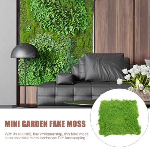 BESPORTBLE Artificial Moss Mat - Realistic Light Green Fake Grass Turf for Outdoor Landscaping, Window Display, Miniature Fairy Gardens, Easy to Install & Maintain