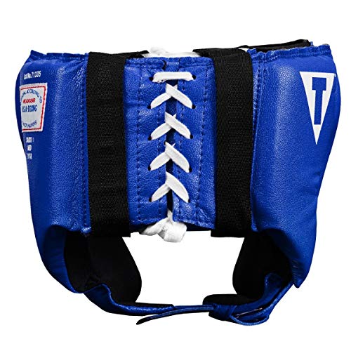 TITLE Boxing Classic USA Boxing Competition Open Face Headgear - Approved for Sparring & Competition; Protects Face & Chin - color: Blue, size: Large