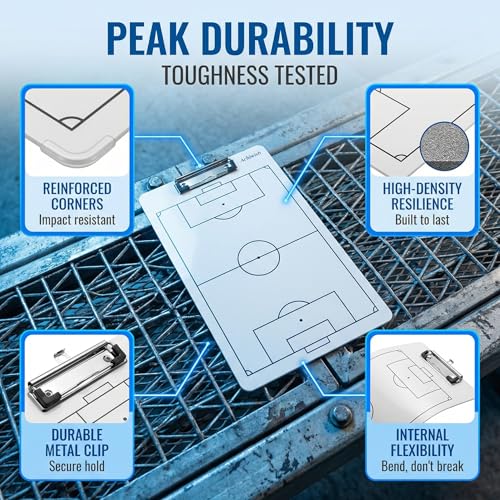 Soccer Clipboard for Coaches, Double-Sided Dry Erase Board - style: Soccer