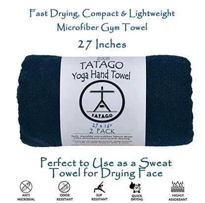 Hot Yoga Sweat Towel & Hand Towel - Soft & Absorbent, Quick Drying Microfiber, Non Slip for XL Yoga Mat or Gym, Travel Towel 2-Pack - color: Oceanic