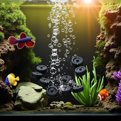 6Pcs Black Aquarium Diaphragm Air Pump Accessories EPDM Rubber Oxygen Pump Replacement Parts for Aquariumss Fishing Oxygen Pump Aquarium Diaphragm Silicone Cup Parts Reolacements Air Pump Accessories