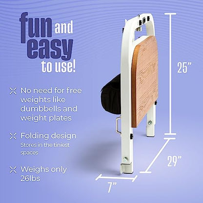 Hip Thrust Machine for High Resistance Glute Training - Home Gym Workout - Comes with 45, 90, and 135 Lbs of Resistance - color: White