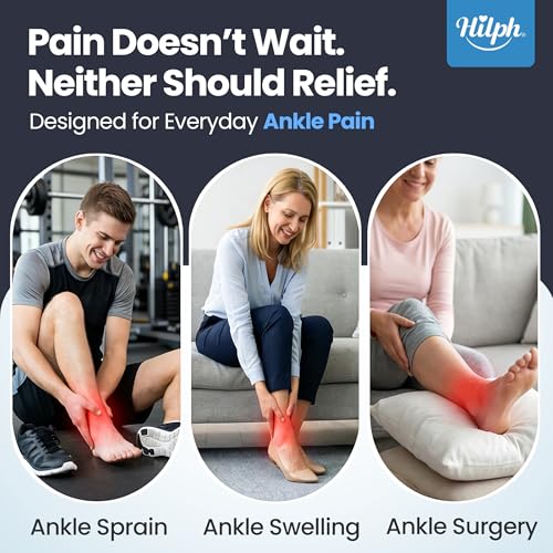 Hilph Ankle Ice Pack Wrap for Swelling, Gel Cold Pack for Ankle Sprained | Easy to Wear, Reusable Hot Cold Compress for Surgery Recovery, Plantar Fasciitis, Foot Pain Relief, Achilles Tendonitis, Blue