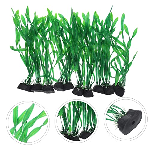 DECHOUS 10Pcs Artificial Aquarium Plants Realistic Fish Tank Decoration Durable Desktop Aquarium Accessory for Fish Tanks Ponds and Aquatic Landscapes